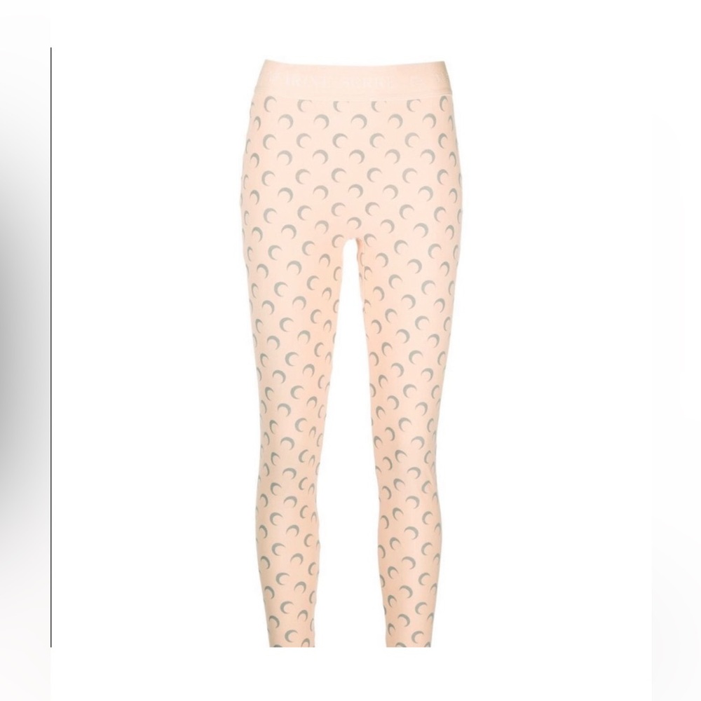 Marine Serre Cream and Black Moon Print Leggings
